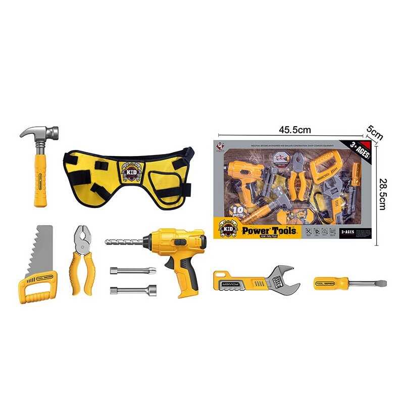 Набір інструментів T 009 C (36/3) механічний шуруповерт, молоток, пила, плоскогубці, гайковий ключ, сумка, викрутка, в коробці