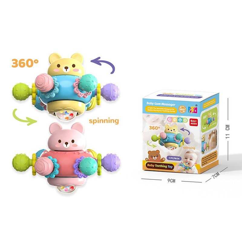 Брязкальце 015 AB (240) 2 кольори, спінер, прорізувачі, в коробці