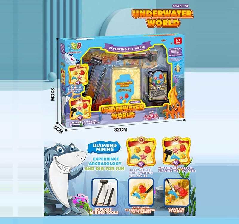 Розкопки 1112 T+ (72)  гіпсовий брикет, камінці, інструменти, в коробці