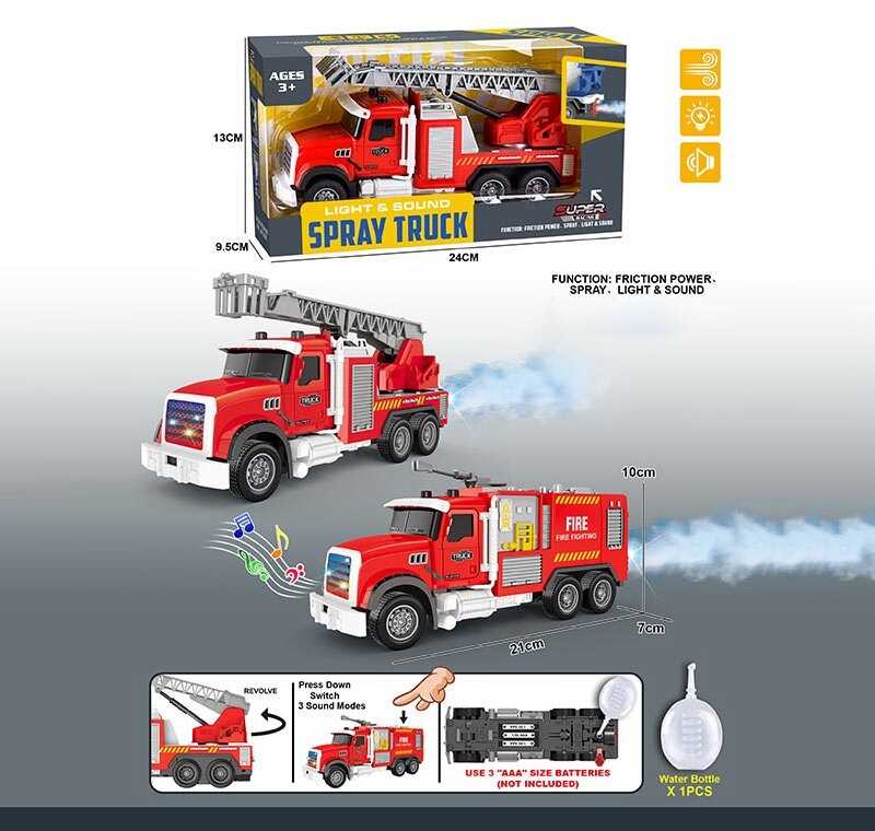 Спецтехніка YM 9921 B (84/2) “Пожежна машина”, звуки, підсвічування, парогенератор, інерція, в коробці