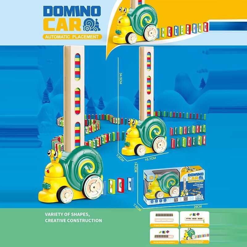 Равлик з доміно LT 168 B (48) розмір: 16х7.5х12 см, на батарейках, декорація, фішки доміно, наліпки, в коробці