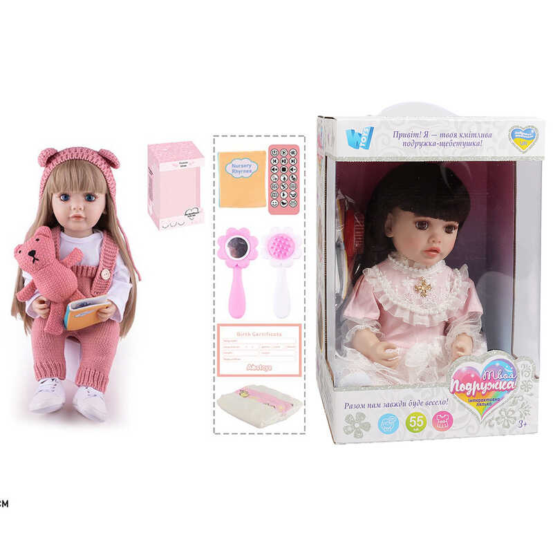 Інтерактивна лялька TK 1603-76 (9) "WToys", ОЗВУЧ. УКР. МОВОЮ, пульт,  казки, пісні, відповідає на запитання, мелодії, повторюшка,в коробці