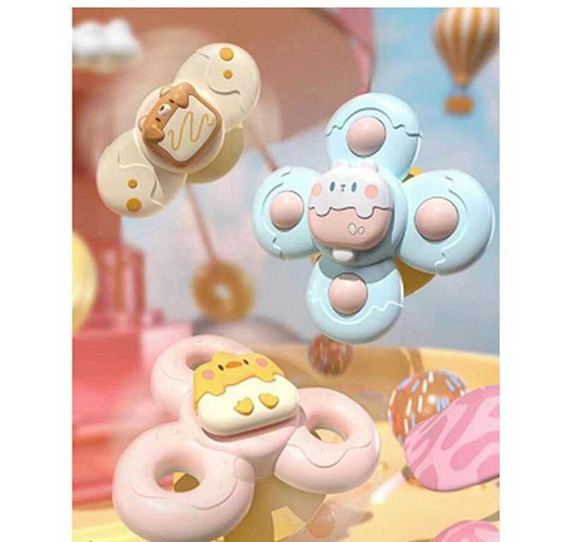 Брязкальце-спінер J 002 (60) 3 штуки, присоски, в коробці