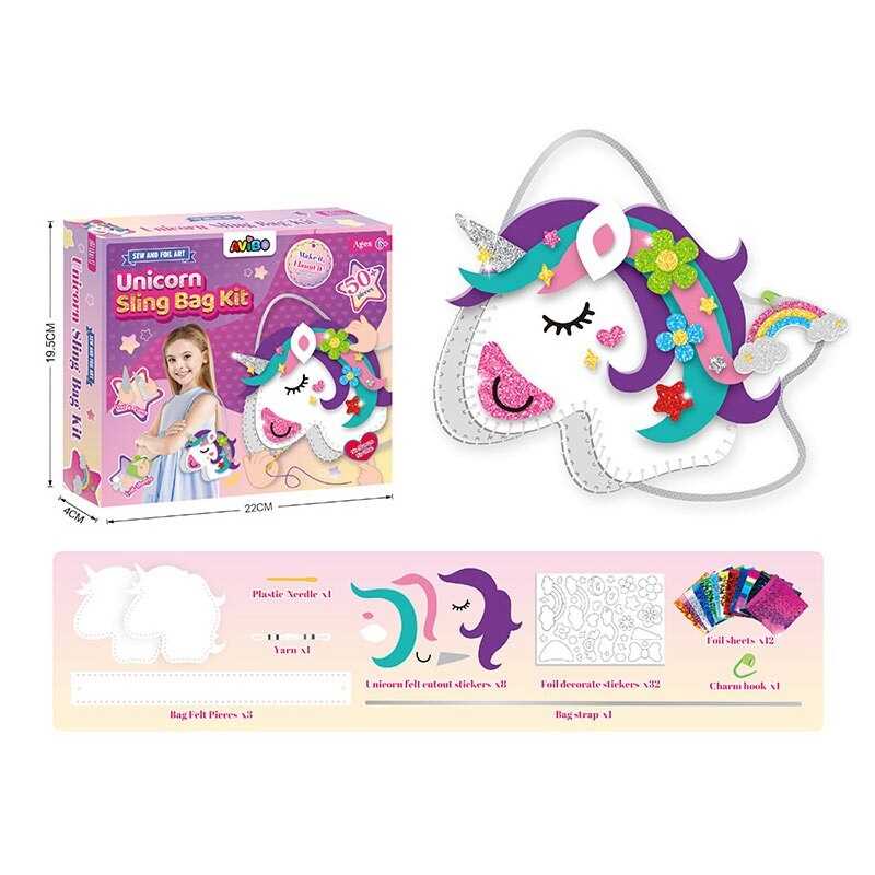 Поший сам A 2206 B (144/2) набір для створення сумочки, фетрові деталі, нитки, безпечна голка, декоративні деталі, в коробці