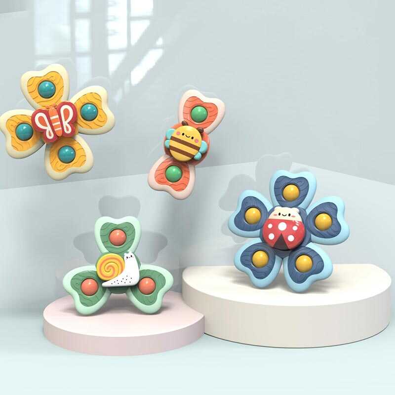 Набір брязкалець A 6 (48) 4 штуки, прорізувачі, обертаються, елементи, що брязкають, на присосках, в коробці