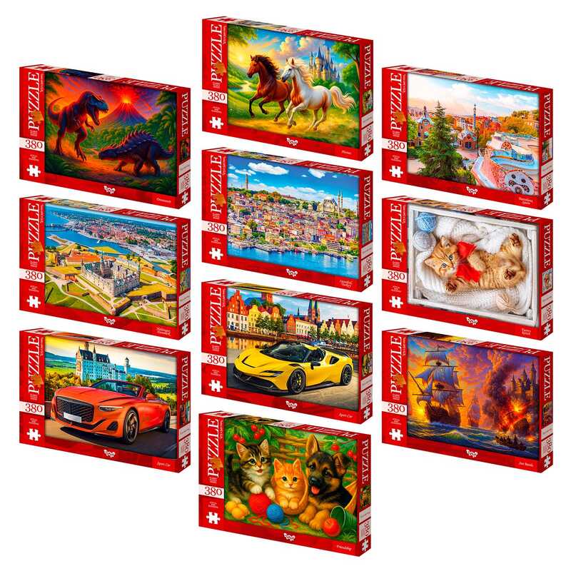 гр Пазли с.7 C380-07-01,02,03,04...10 (10) "Danko Toys", 380 елементів, в коробці, ВИДАЄТЬСЯ ТІЛЬКИ МІКС ВИДІВ