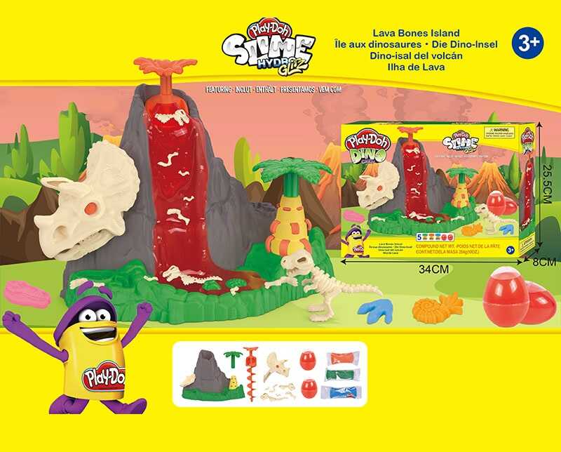 Тісто для ліплення XS 1500-2 (36) 3 кольори, форми, інструменти, муляжі кісток динозавра, в коробці