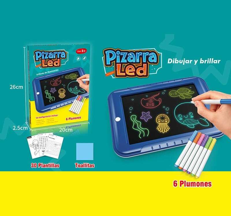 Дошка для малювання 1688 X (120/2) різнокольорове LED - підсвічування, 6 неонових маркерів, прозора основа, фон, серветка, в коробці