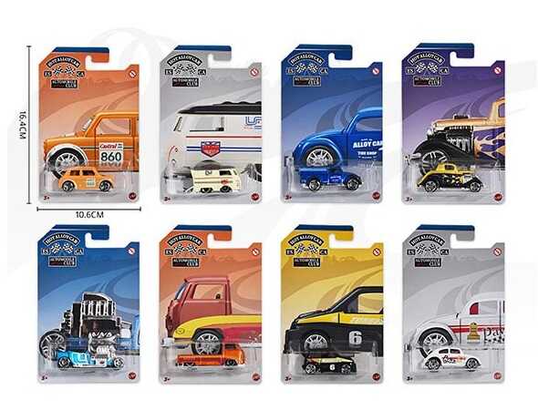 Машинка 8801 A (480/2) металопластиковий корпус, на листі, ВИДАЄТЬСЯ ТІЛЬКИ МІКС ВИДІВ