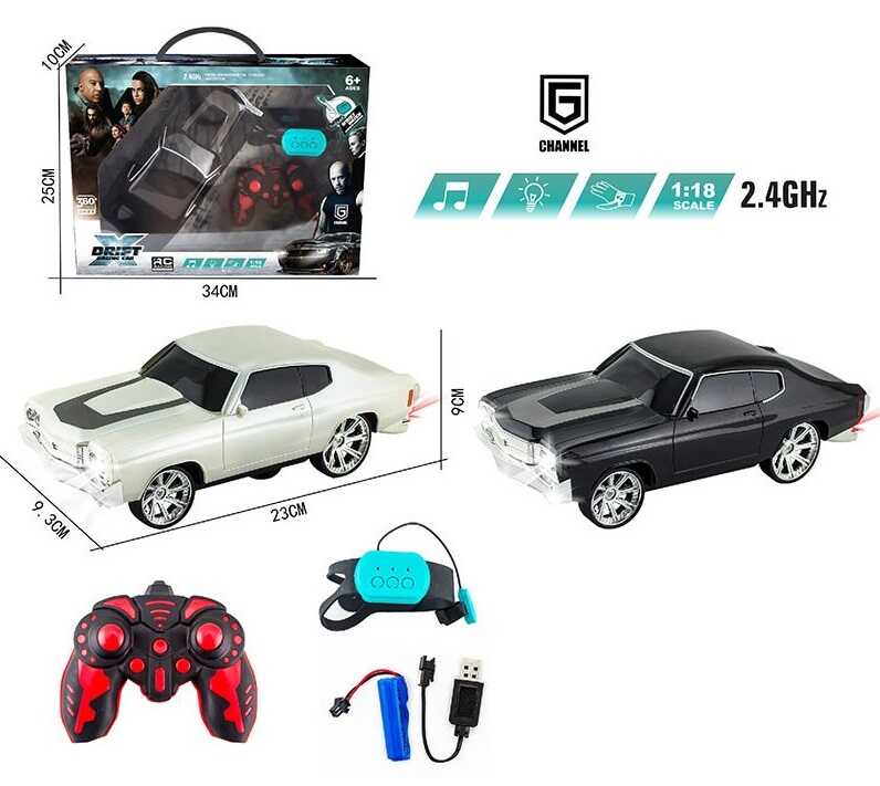 Машина на радіокеруванні 12066-10 (36/2) 2 кольори, пульт 2.4 GHz + сенсорний браслет, акум. 3.7V, USB-кабель, масштаб 1:18, підсвічування, звуки, режим демонстрації, беззвучний режим, коробці, ВИДАЄТЬСЯ МІКС ВИДІВ