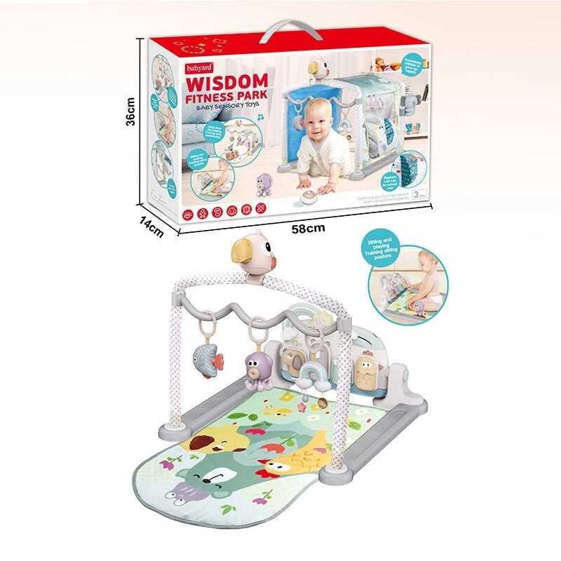 Килимок BY 133 (6) звук, мелодії, колискові, підсвічування, килимок, дуга, підвіски, пальчикові ігри, в коробці