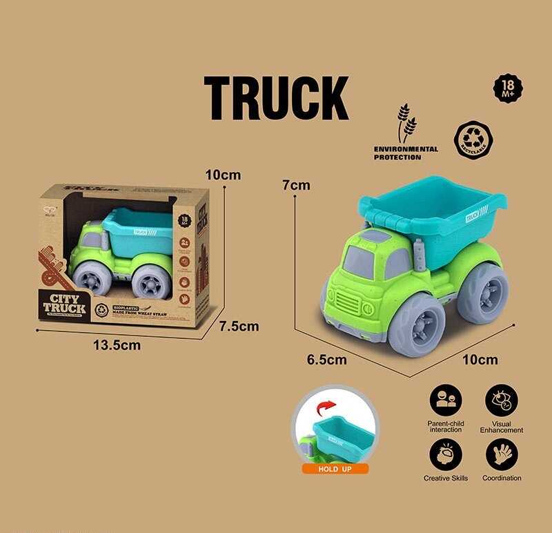 Машинка 911-1 (240/2) “Вантажівка”, довжина 10 см, рухомі елементи, біопластик, в коробці