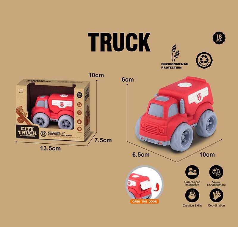 Машинка 911-4 (240/2) “Пожежна допомога”, довжина 10 см, рухомі елементи, біопластик, в коробці