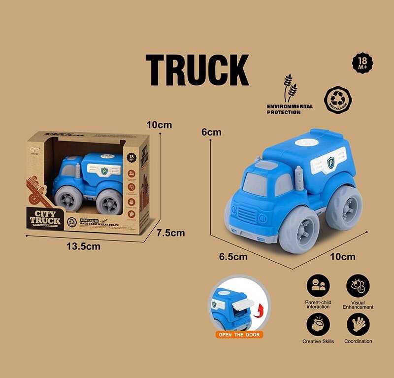 Машинка 911-5 (240/2) “Поліція”, довжина 10 см, рухомі елементи, біопластик, в коробці