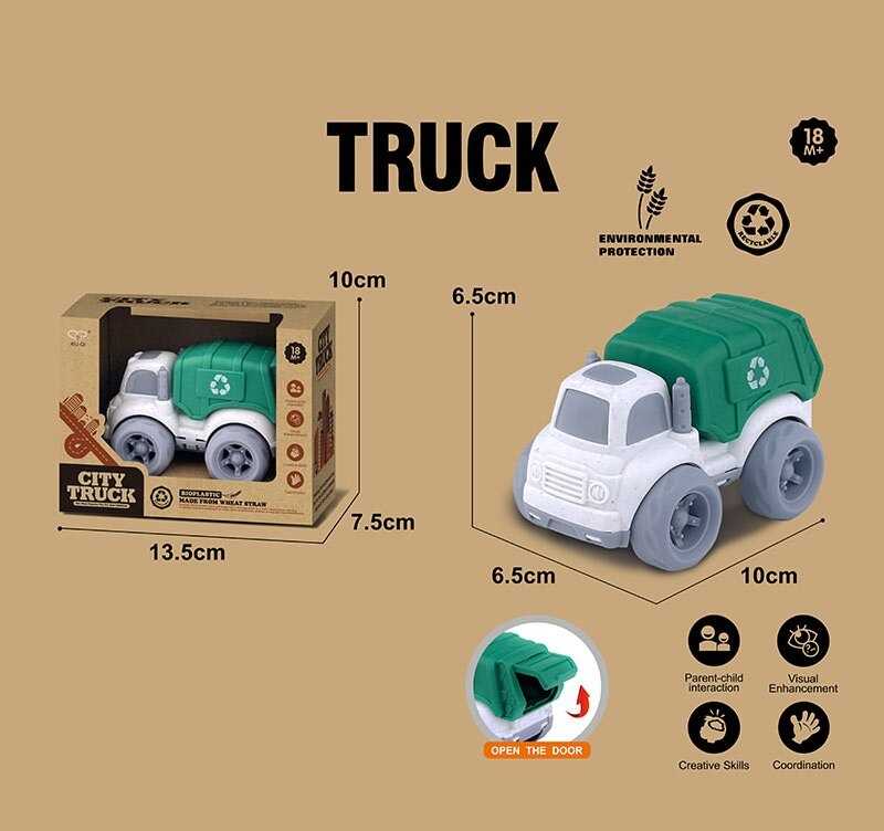 Машинка 911-7 (240/2) “Сміттєвоз”, довжина 10 см, рухомі елементи, біопластик, в коробці