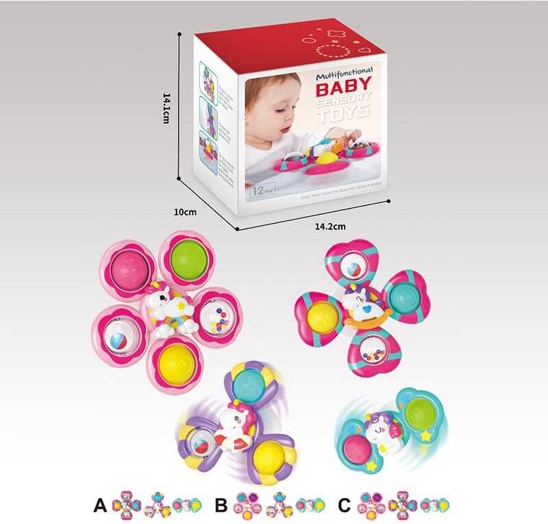 Брязкальце-спінер BY 247 (48) 3 штуки, присоски, попіт, в коробці