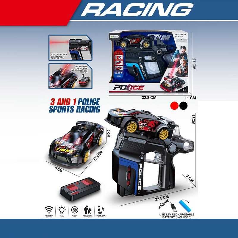 Машина на радіокеруванні 968 Штрих=81817 (24/2) пульт 2.4 GHz, акумулятор 3.7V, викрутка, світло, звуки стрільби, пушка, гумові шини, в коробці