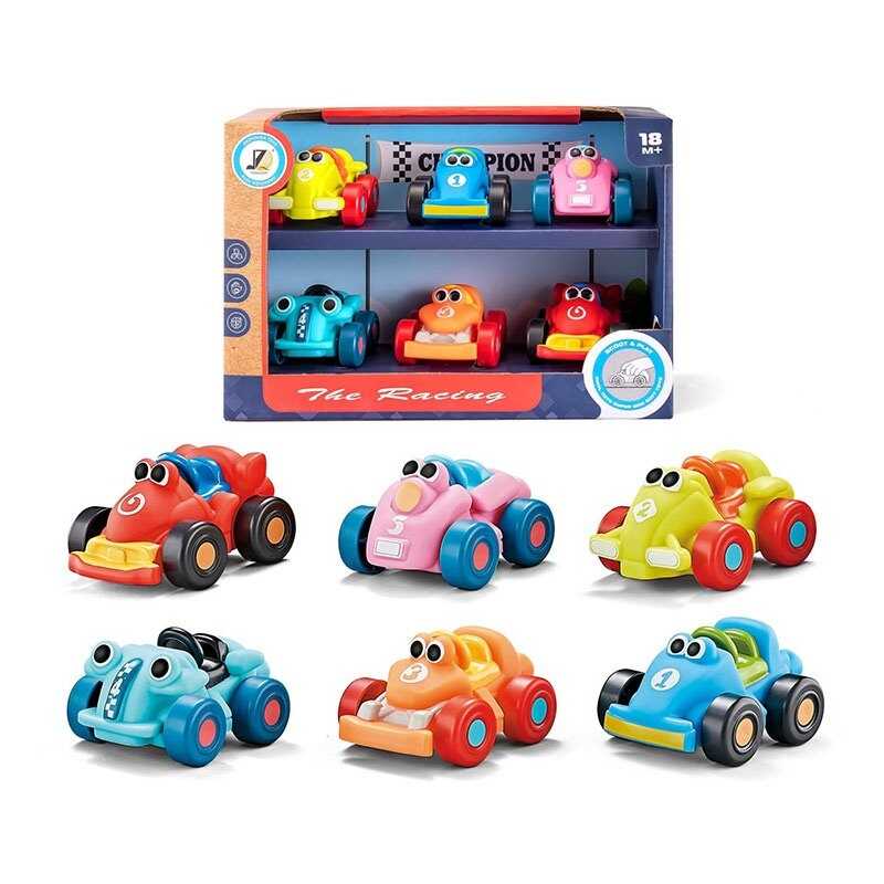 Набір машин JZD-205 (60/2) 6 штук, розмір: 7.5х5.5х4.5 см, матеріал: вініл,  в коробці