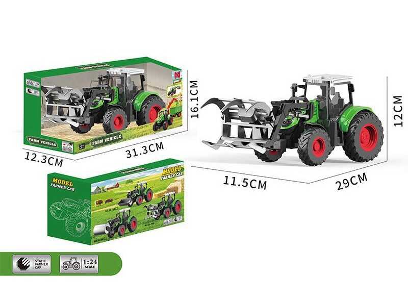 Трактор 99-78 B (36) довжина 29 см, масштаб: 1:24, навісне обладнання, гумові колеса, в коробці