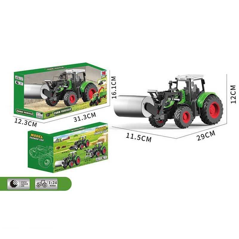 Трактор 99-78 C (36) довжина 29 см, масштаб: 1:24, навісне обладнання, гумові колеса, в коробці