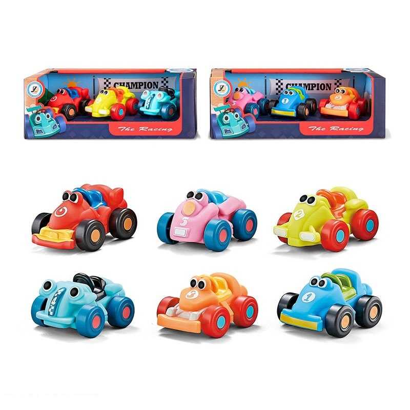 Набір машин JZD 207 (96/2) 2 види, 3 штуки, розмір: 7.5х5.5х4.5 см, матеріал: вініл,  в коробці 