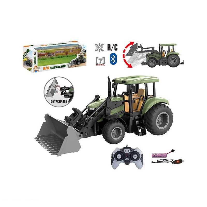 Трактор на радіокеруванні 1908 ET (30) підіймання навісного обладнання, керування з додатка, Bluetooth, акумулятор 3.7 V, пульт керування, в коробці