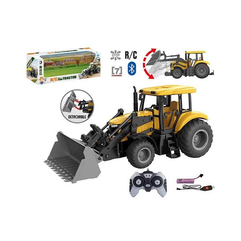 Трактор на радіокеруванні 1908 KT (30) підіймання навісного обладнання, керування з додатка, Bluetooth, акумулятор 3.7 V, пульт керування, в коробці