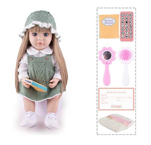 Інтерактивна лялька TK 8044-43 (9) "WToys", ОЗВУЧУВАННЯ УКРАЇНСЬКОЮ МОВОЮ, висота 55 см, пульт, на батарейках, аксесуари, рухає кінцівками, казки, пісні, віршики, скоромовки, відповідає на запитання, звуки тварин, мелодії, повторюшка, в коробці