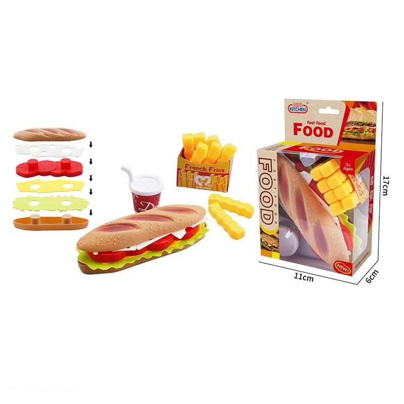 Набір продуктів 623-523 (216/2) багет з начинкою, картопля, напій, в коробці