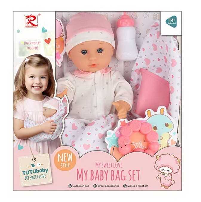 Пупс 6320 (18) висота 30 см, п’є, ходить на горщик, переноска, пляшечка, брязкальце, знімний одяг, в коробці