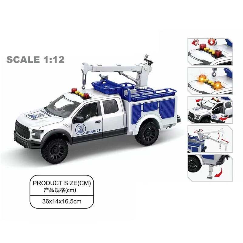 Спецтехніка 666-86 P (18) “Поліція”, масштаб: 1:12, інерція, звуки, музика, підсвічування, відчиняються двері, гумові шини, в коробці