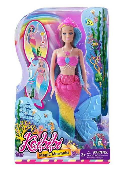 Лялька WG 305 (72/2) “Русалка”, висота: 33 см, змінює колір, рухомі кінцівки, на листі