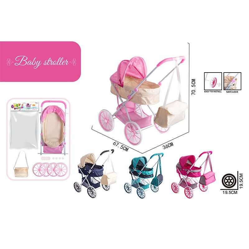 Візочок для ляльок CS 0521 B (24/2) розмір 36х67.5х70.5 см, в пакеті, ВИДАЄТЬСЯ ТІЛЬКИ МІКС ВИДІВ