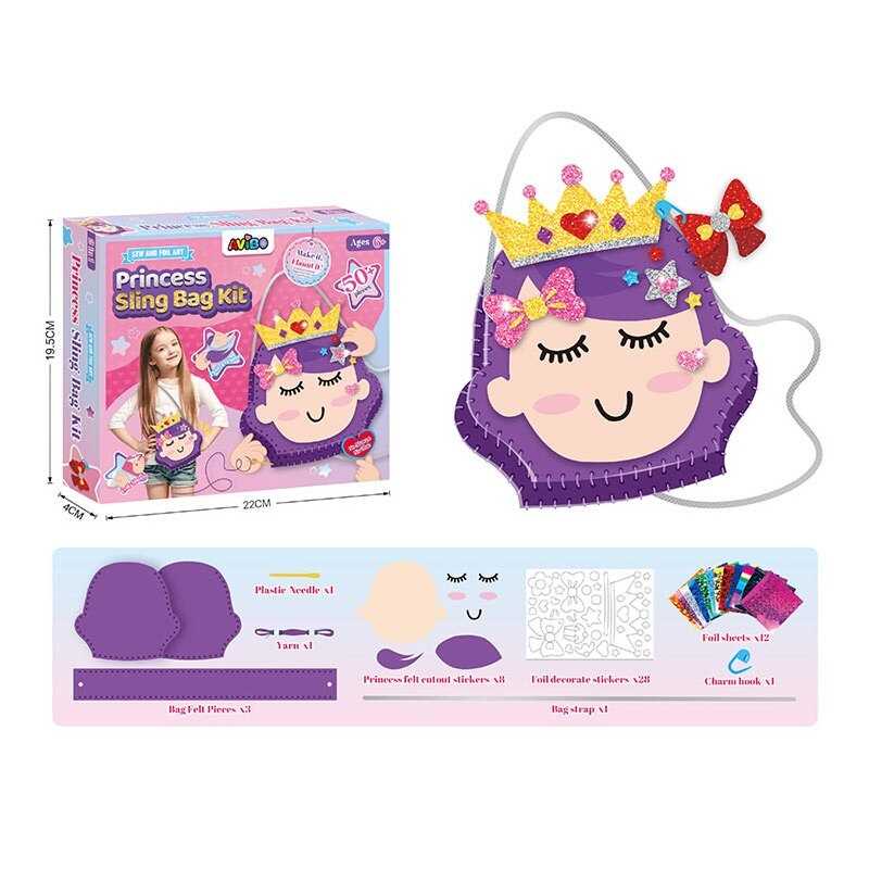 Поший сам A 2206 A (144/2) набір для створення сумочки, 50+ елементів, фетрові деталі, нитки, безпечна голка, декоративні елементи, в коробці