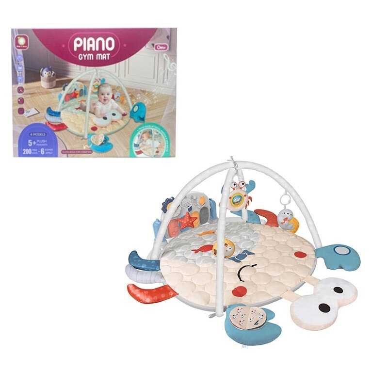 Музичний килимок HX 9170 A (4) підсвічування, ноти, мелодії, текстильні підвіски, книжечка, дзеркальце, брязкальця, дуги, в коробці