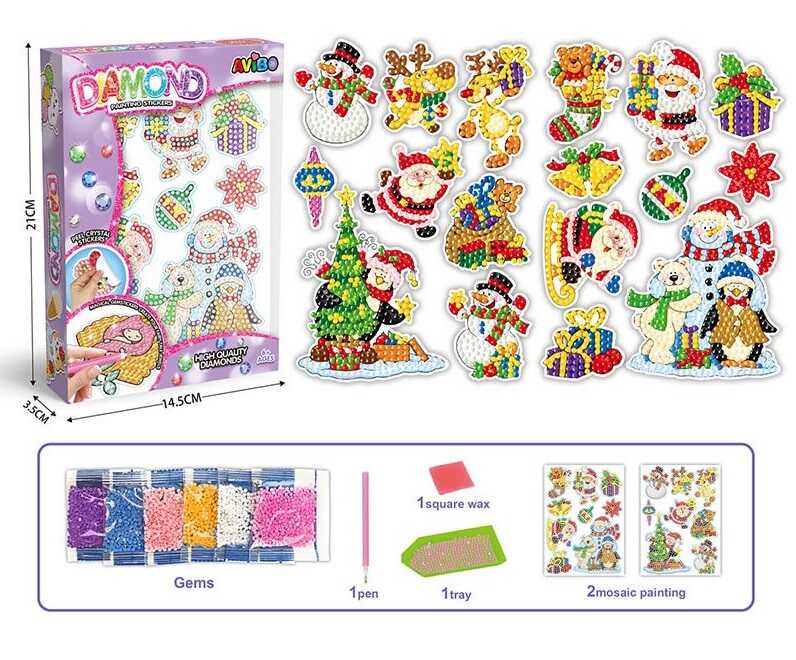 Алмазні стікери A 5503-23 (240/2) стікери із клейкими основами, кілька пачок алмазів, посудина, стилус, квадратик воску, в коробці