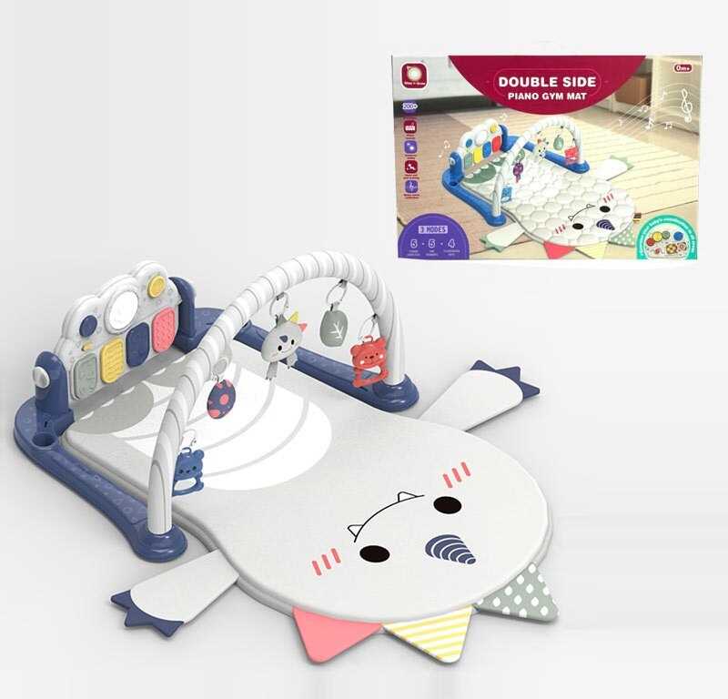 Музичний килимок HX 9175 A (12) двостороннє музичне піаніно, підсвічування, ноти, мелодії, шестерні, пальчикові ігри, текстильні підвіски, брязкальця, дуга, в коробці