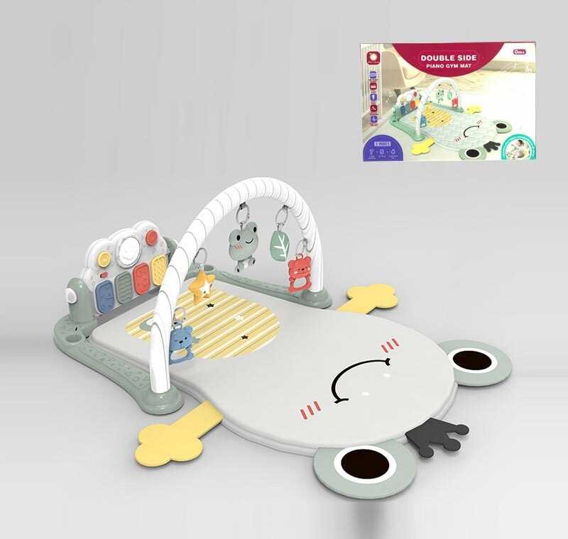 Музичний килимок HX 9174 A (12) двостороннє музичне піаніно, підсвічування, ноти, мелодії, шестерні, пальчикові ігри, текстильні підвіски, в коробці