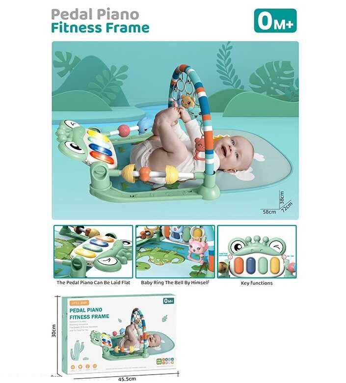 Музичний килимок 8808-3 (18) підсвічування, ноти, мелодії, брязкальця, дуга, в коробці