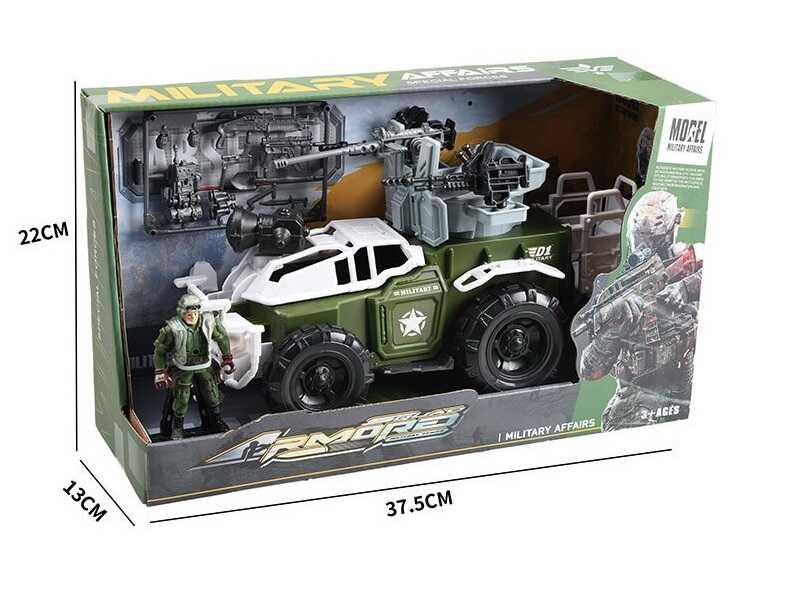 Набір військової техніки 10-1 (32) машина, зброя, фігурка з рухомими кінцівками, в коробці