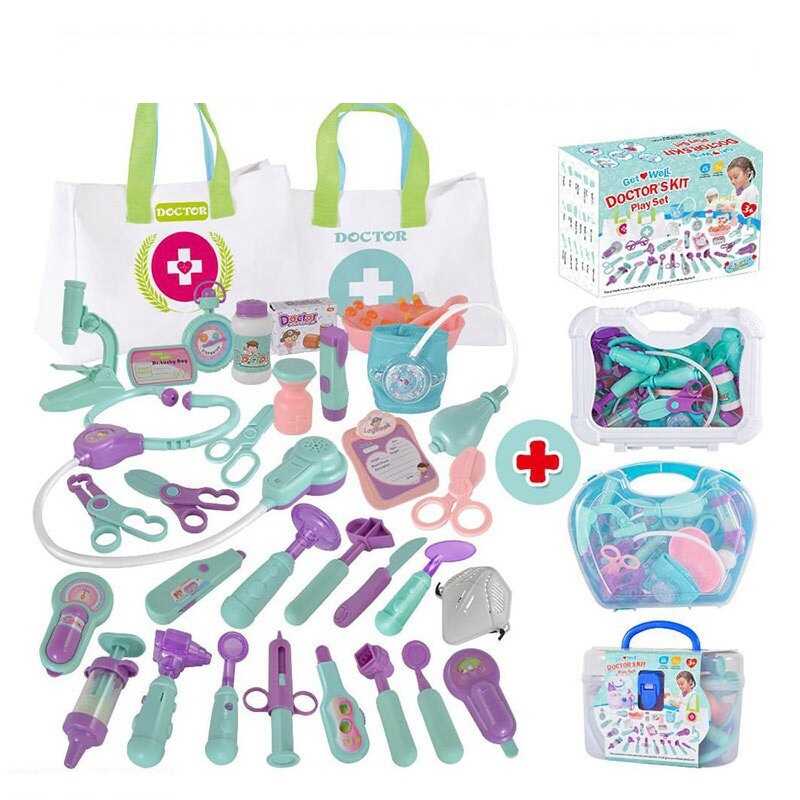 Набір лікаря STYJ 01 (24) сумка, стетоскоп, звук серцебиття, світло, шприц, муляжі ліків, інструменти для огляду, в боксі