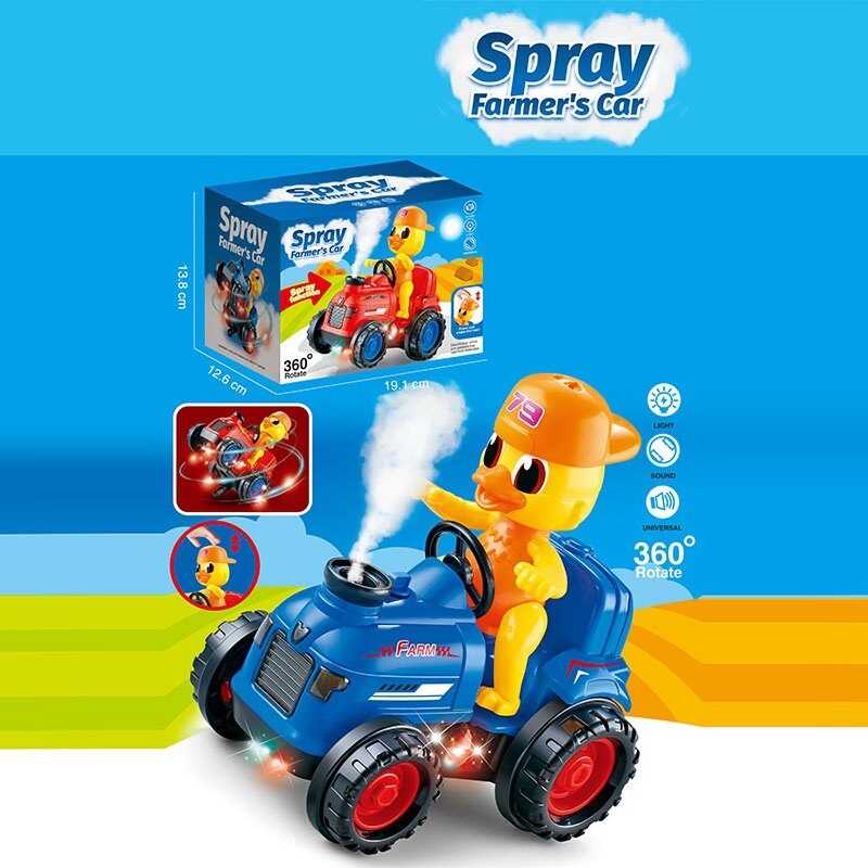 Музична іграшка HG 788-4 (60/2) підсвічування, мелодії, парогенерація, обертається, машинка підіймається під час їзди, фігурка каченя, в коробці