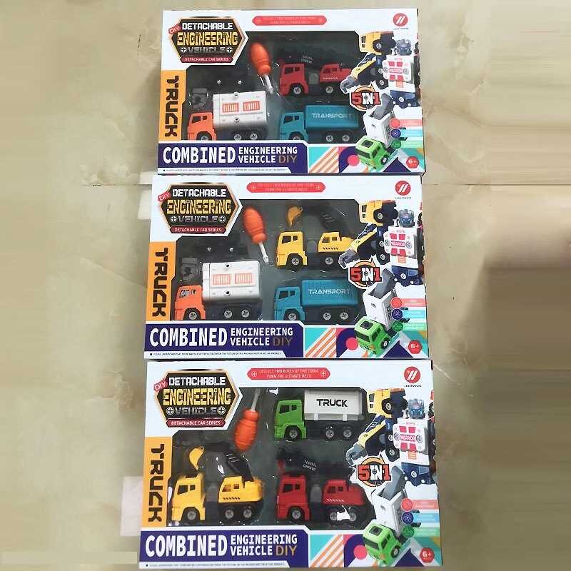 Набір машин 452 (36/2) 3 види, конструктор, 3 машинки, з яких можна скласти одного робота, викрутка та гвинтики, рухомі частини, в коробці, МІКС