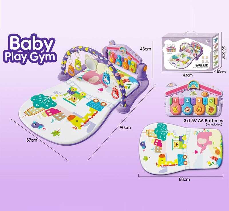 Килимок 8622 (30) звуки, мелодії, підсвічування, 5 підвісок, 4 брязкальця,  в коробці