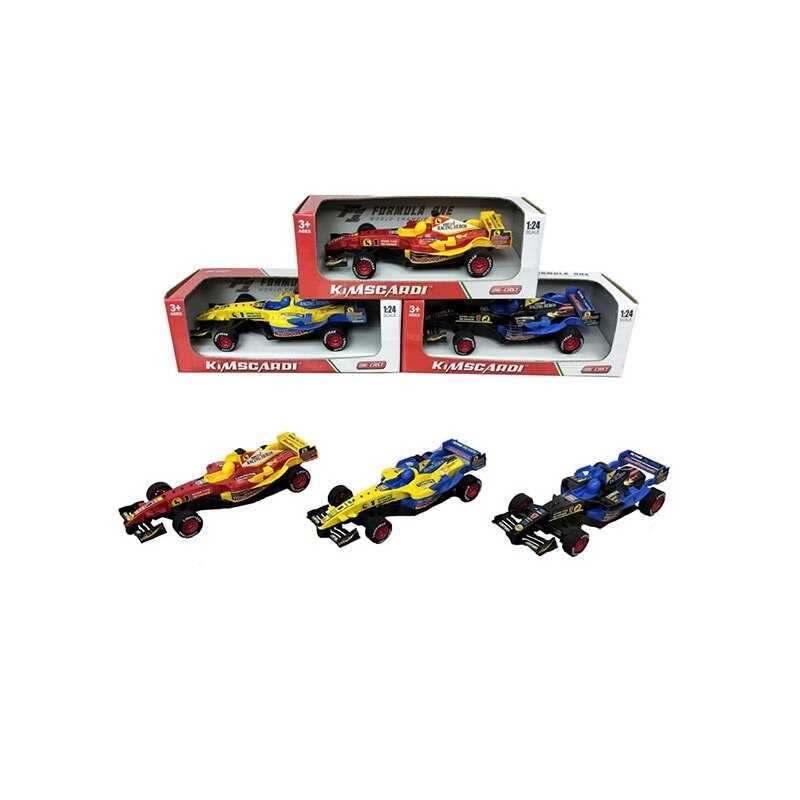 Машинка XY 174 (96/2) металопластик, довжина 20 см, масштаб 1:24, інерція, гумові шини, імітована фігурка гонщика, в коробці