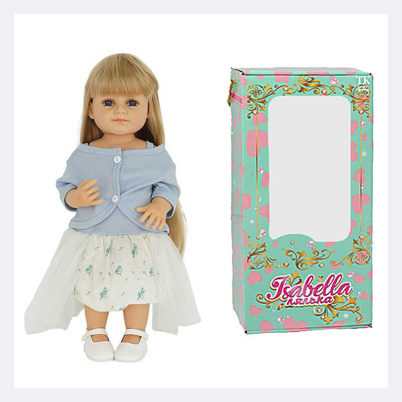 Лялька QM 25007 (12) "TK Group", функціональна, висота: 50 см, датчик руху, звуки: сміх, плач, засинає, гумова, імітація скляних очей, в коробці