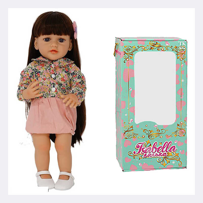 Лялька QM 25017 (12) "TK Group", функціональна, висота: 50 см, датчик руху, звуки: сміх, плач, засинає, гумова, імітація скляних очей, в коробці