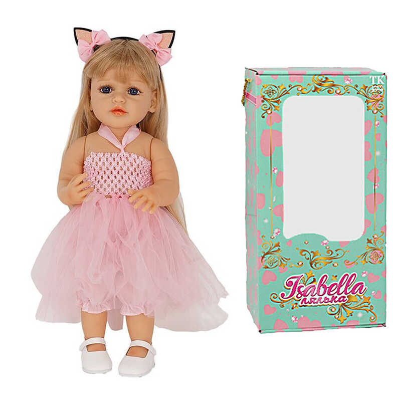 Лялька QM 25022 (12) "TK Group", функціональна, висота: 50 см, датчик руху, звуки: сміх, плач, засинає, гумова, імітація скляних очей, в коробці