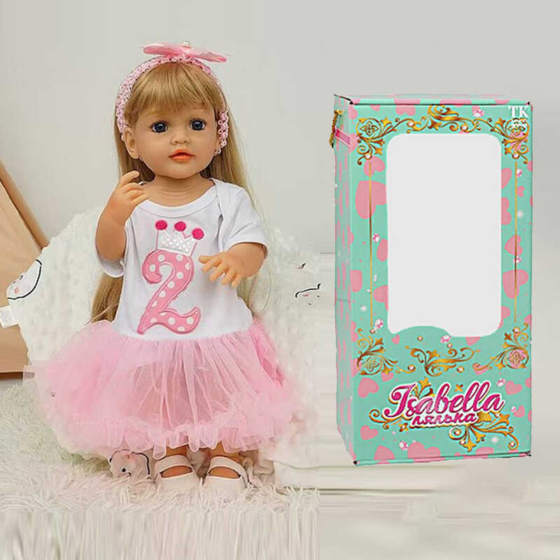 Лялька QM 25045 (12) "TK Group", функціональна, висота: 50 см, датчик руху, звуки: сміх, плач, засинає, гумова, імітація скляних очей, в коробці