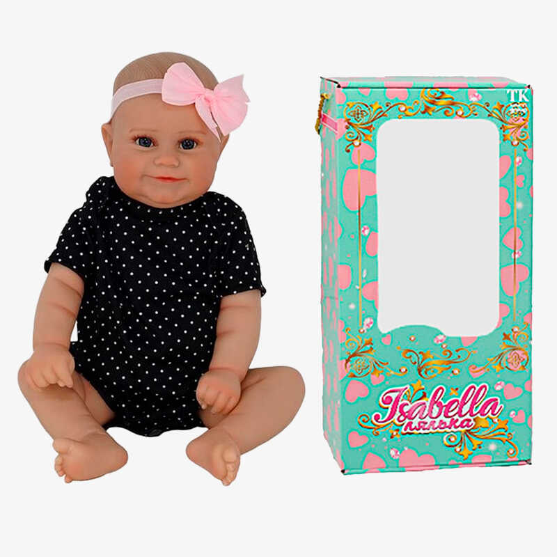 Пупс QM 24037 (12) "TK Group", функціональний, датчик руху, звуки: сміх, плач, засинає, висота: 45 см, гумовий, пустушка, пляшечка, памперс, в коробці